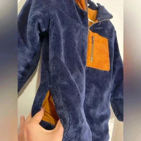 Tommy Bahama Blue and Orange Fleece Zip Up Mock Neck Jacket Boys Size 10 - Picture 7 of 10